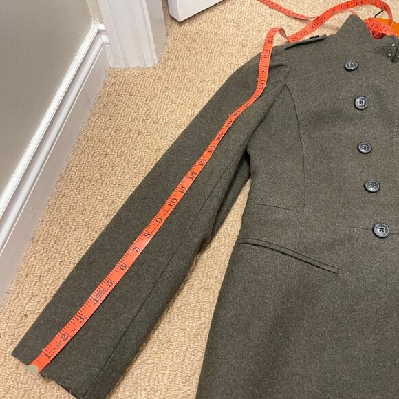 Banana Republic Melton Wool Long Military Jacket Green - SP - Picture 16 of 16
